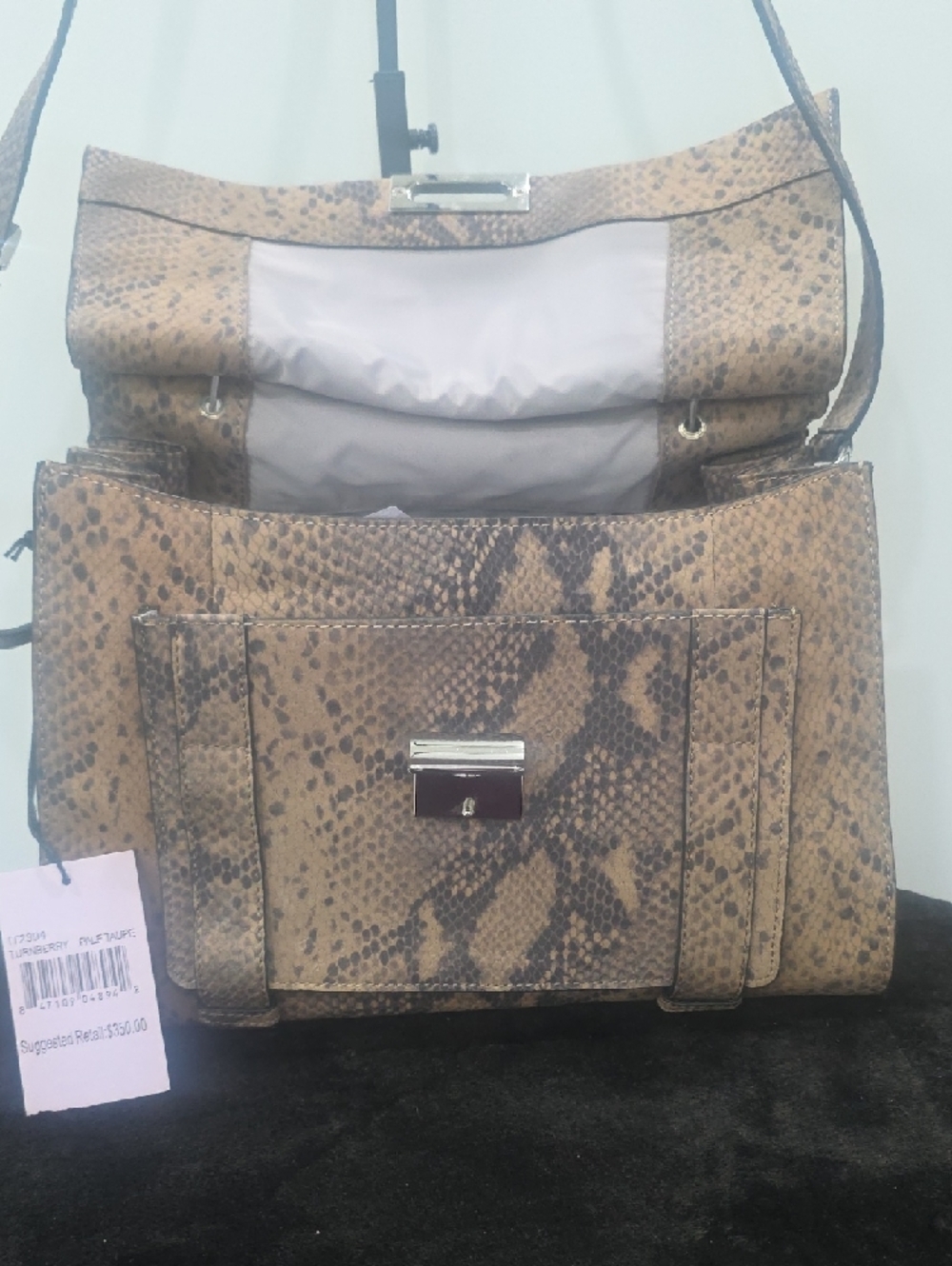 Ivanka Trump Crossbody Purse in Stylish Tan Python Print. New with Tags - Picture 3 of 14